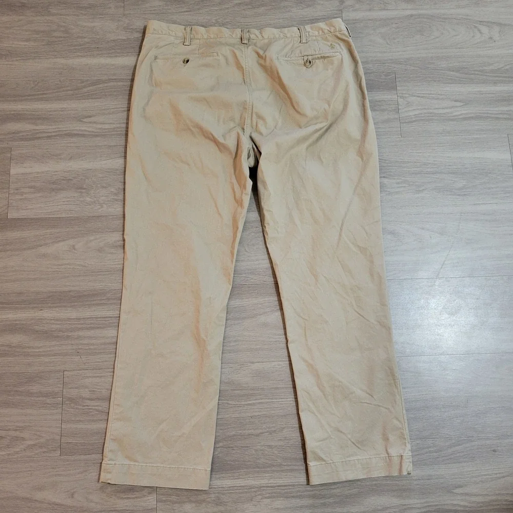 Polo Ralph Lauren Bedford Chino Pants Mens 40x31.5 Khaki Tan Flat Front Cotton